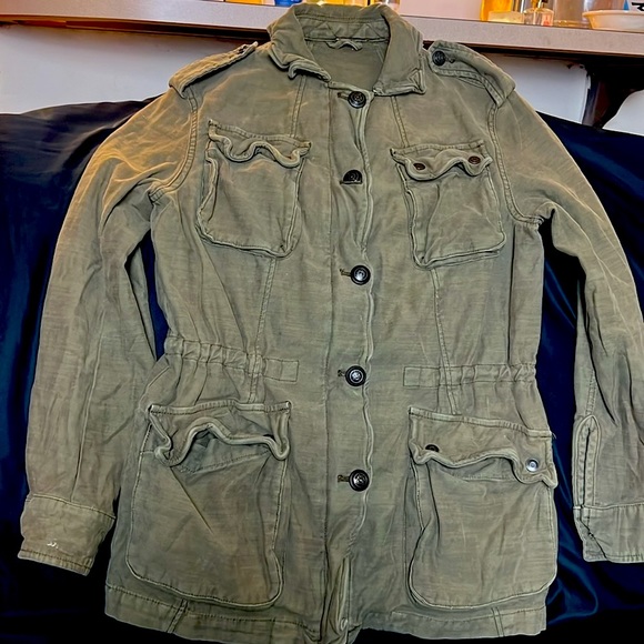 Free People Jacket  Not Your Brothers Surplus Olive (Green) - Picture 5 of 15